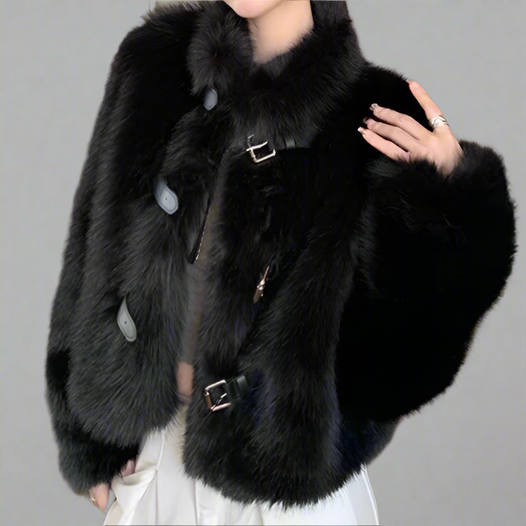 Vegan Leather Goth Fur Jacket