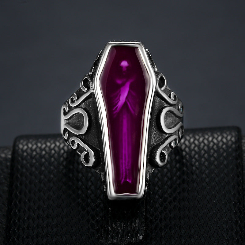 3D Purple Coffin Ring