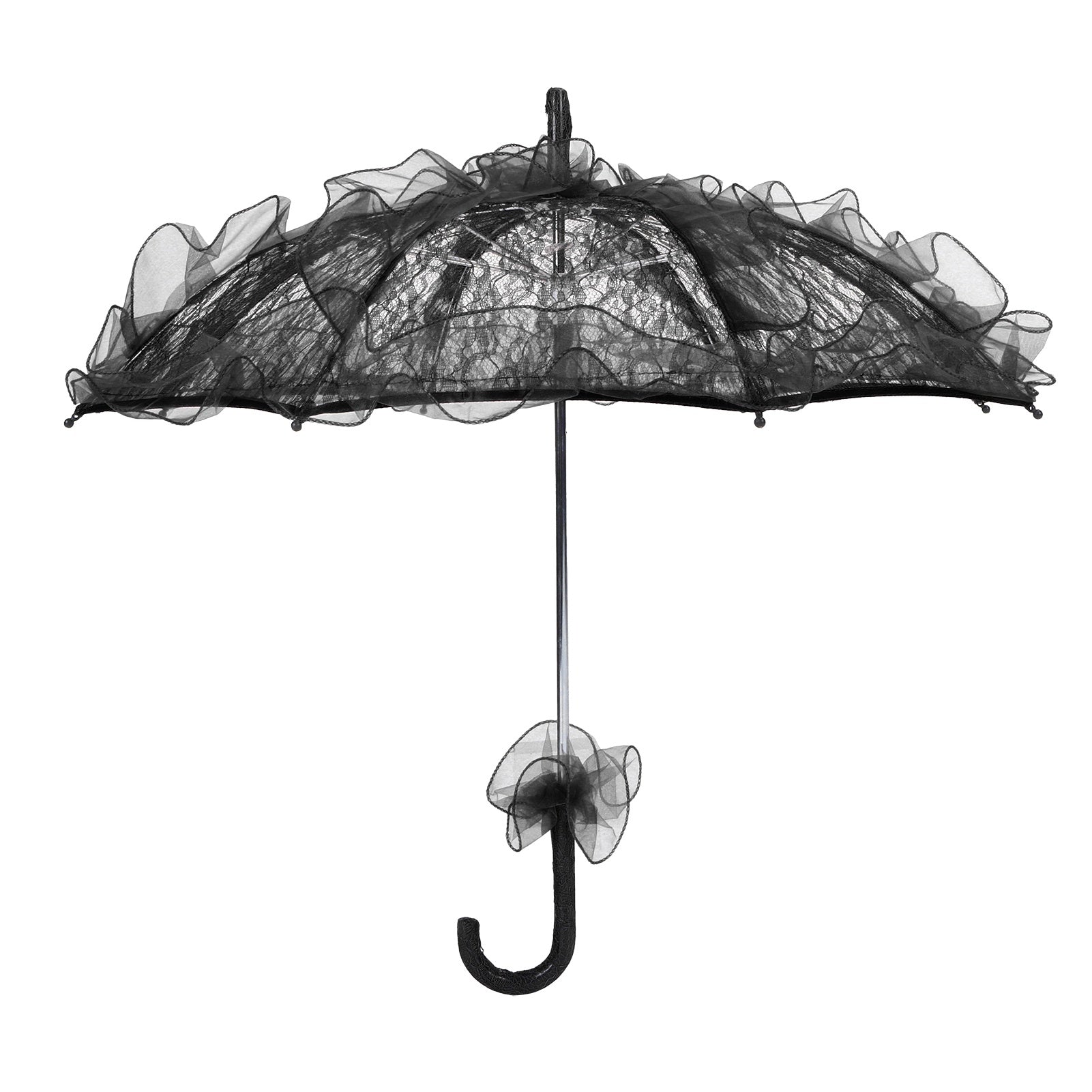 Black Ruffle Parasol Umbrella Decorative