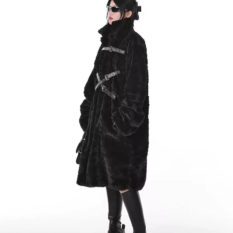 Alt Gothic Fur Plush Coat Womens