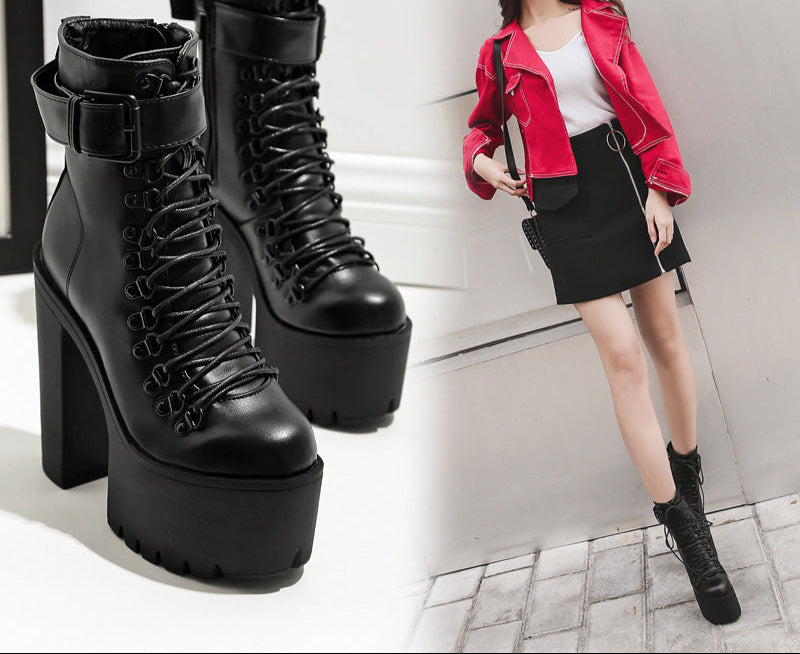 Alt Platform Combat Boots heels