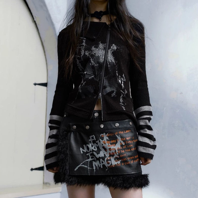 Alt Gothic Zipper Blouse