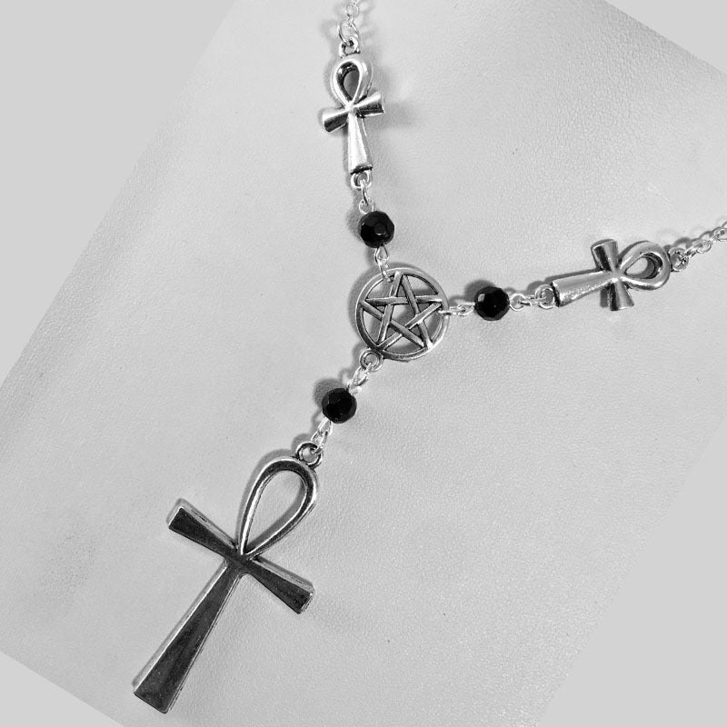 Ankh Pentagram Necklace steel