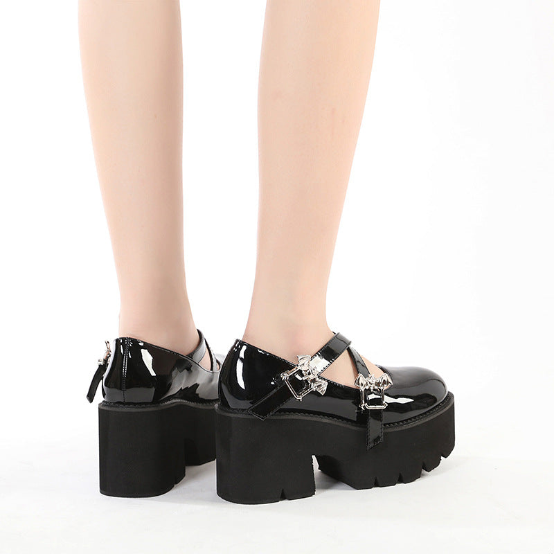Bat Platform Shoes black