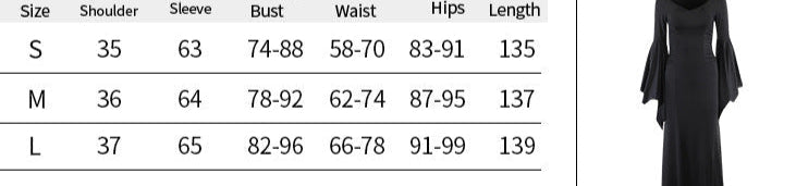 Bat Sleeved Maxi Dress size guide