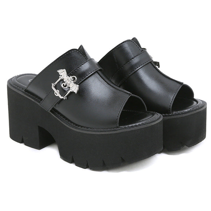 Bat Slide Sandals Goth