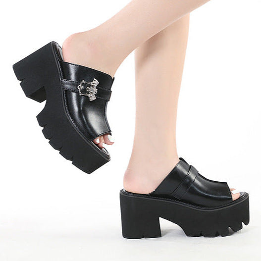 Bat Slide Sandals Gothic