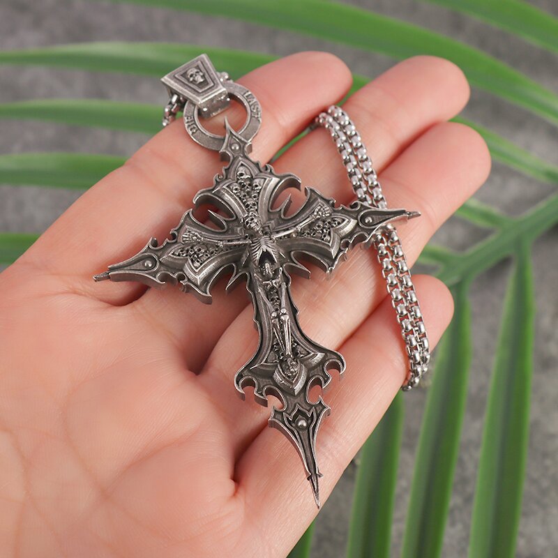 big Large Gothic Cross Necklace