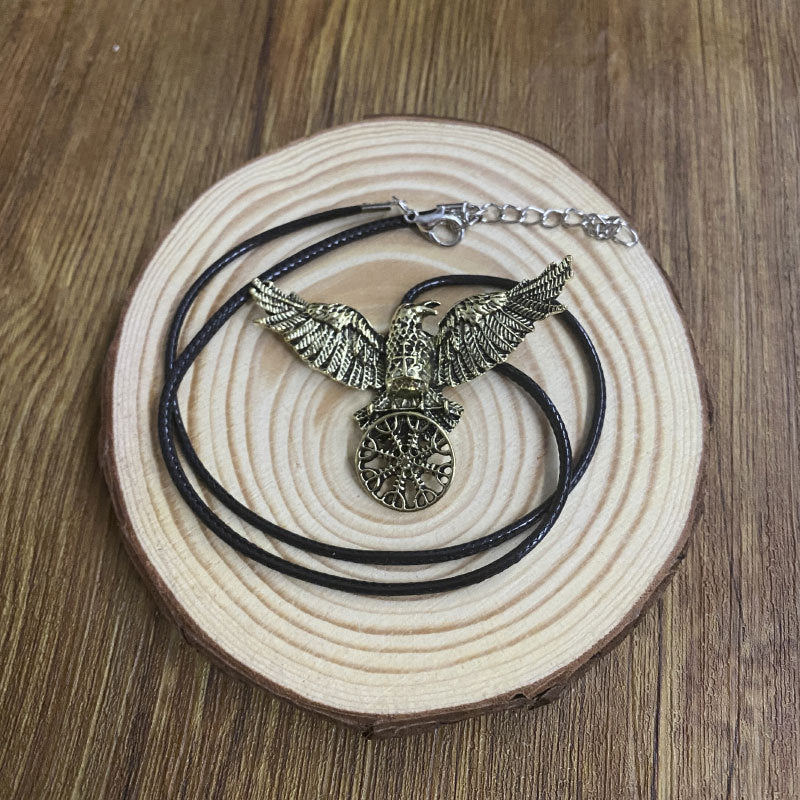 Black Crow Necklace for Men