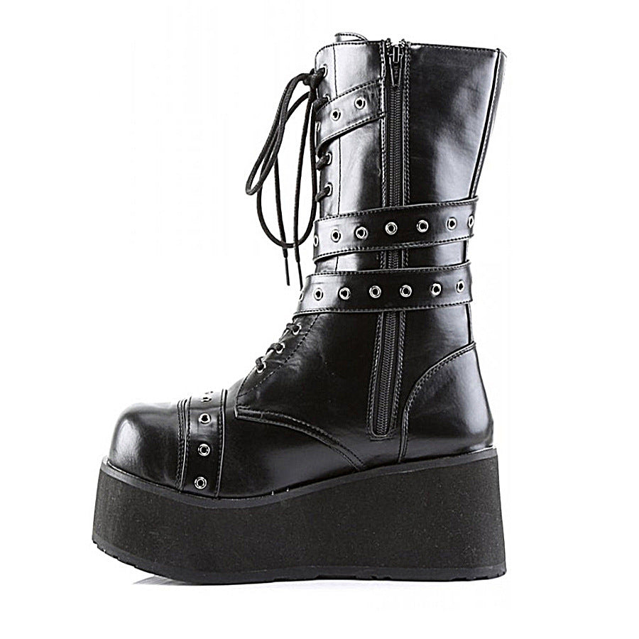 Black Emo Boots heel