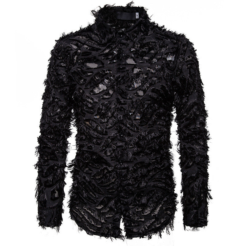 Black Feather Shirt for Men