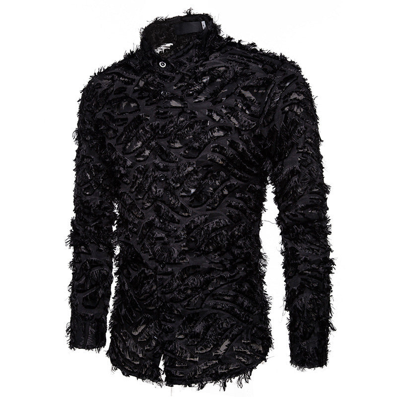 Black Feather Shirt for Men black