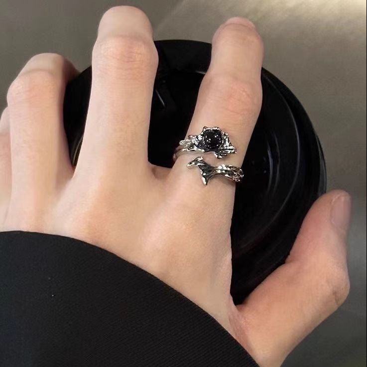 Gothic Black Gemstone Rings