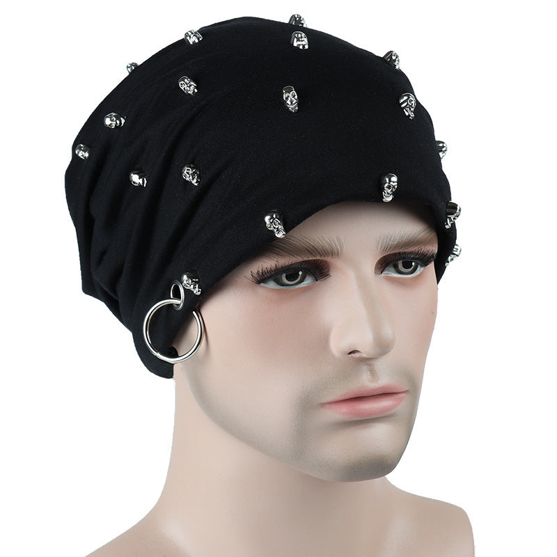 Black Goth Beanie Skulls