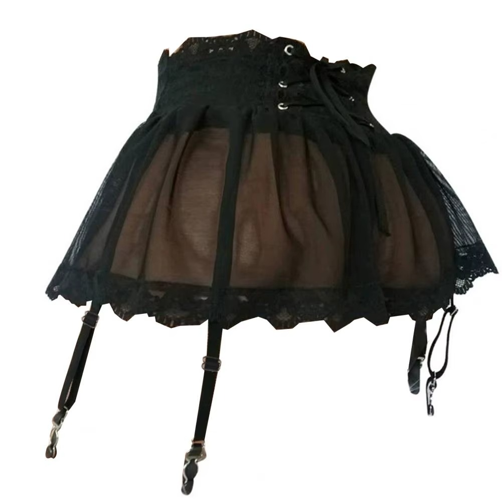 Black Goth Garter Skirt