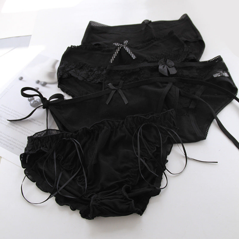 Black Goth Panties Set