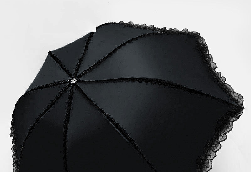 lace Black Gothic Parasol Womens