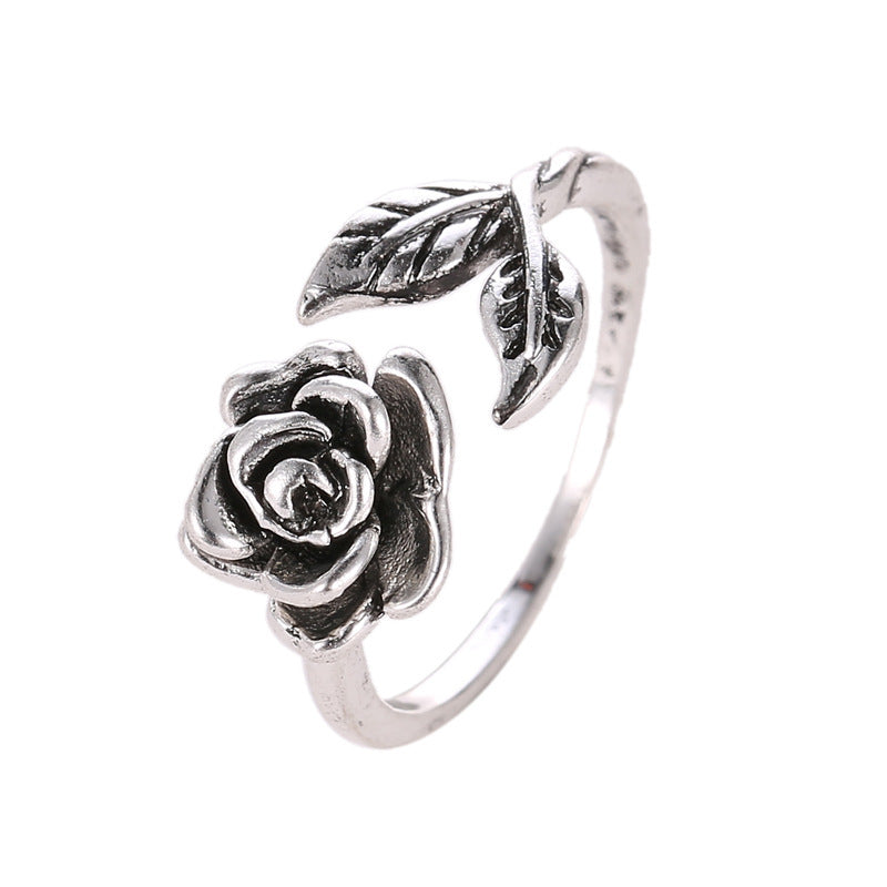 Black Gothic Rose Ring for Women