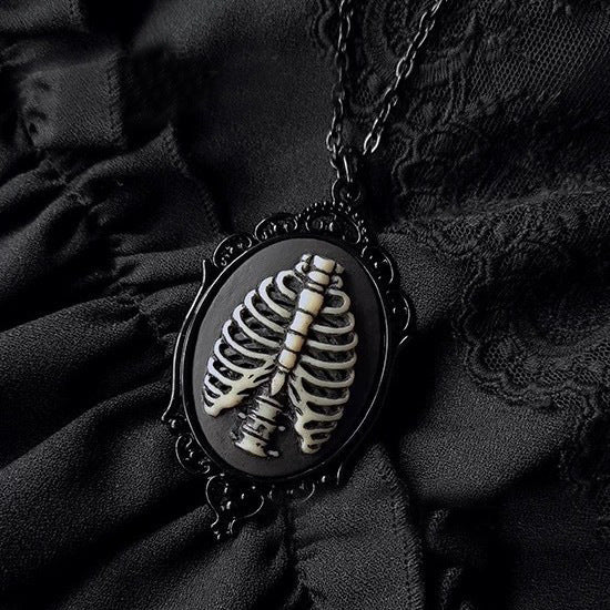 Black Gothic Skeleton Necklace