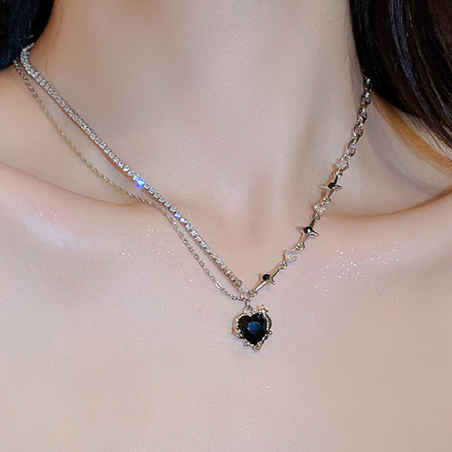 Black Heart Pendant Necklace
