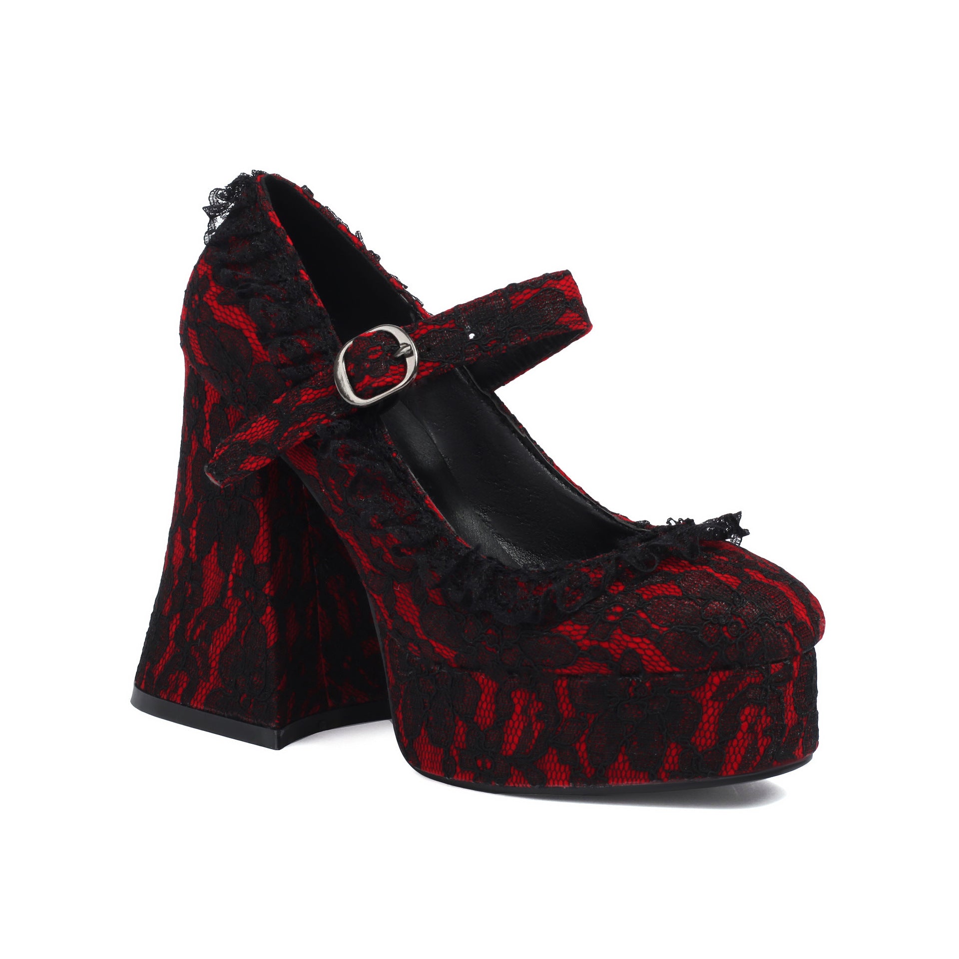 Gothic Black Lace Heels