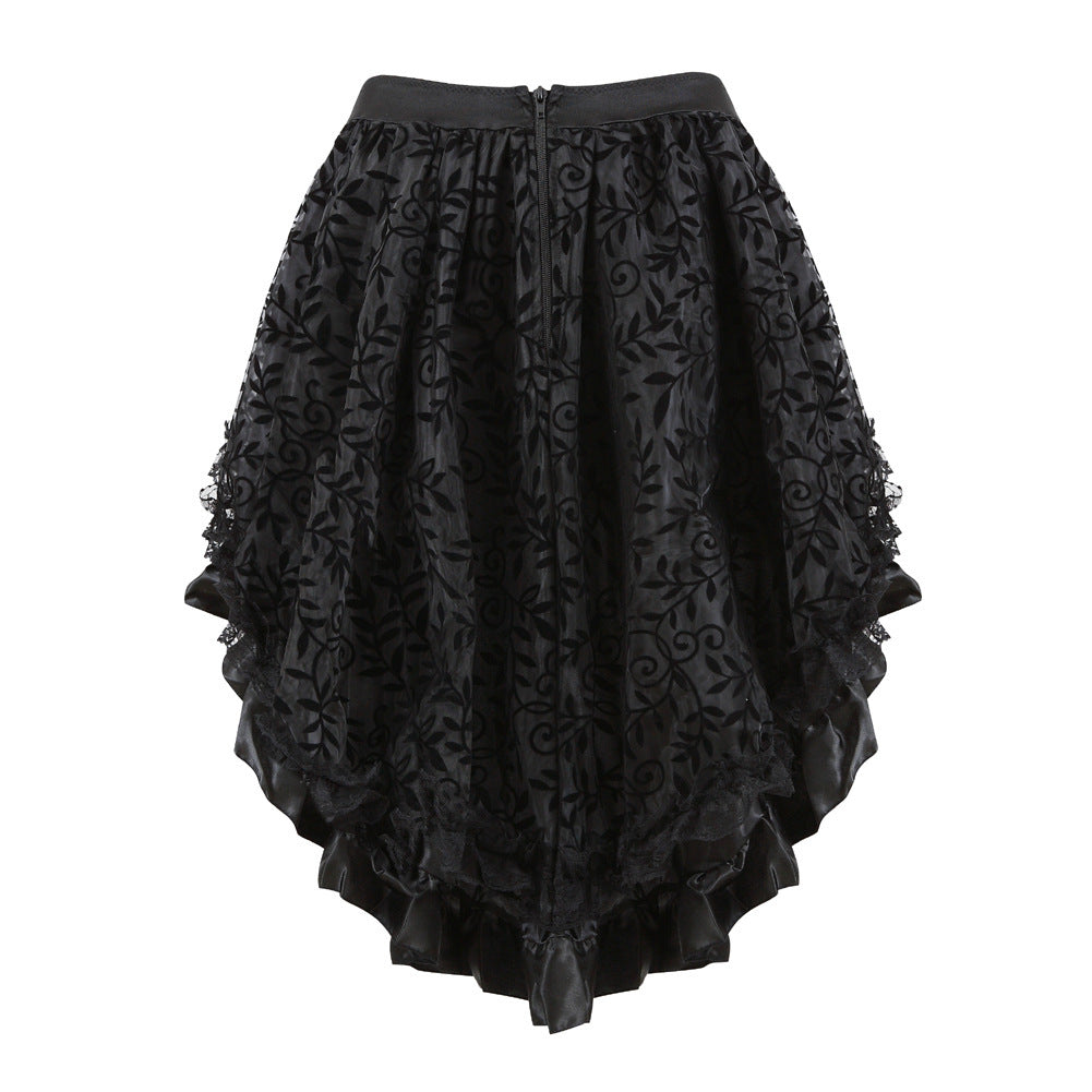 Black Lace Hi Lo Mini Skirt