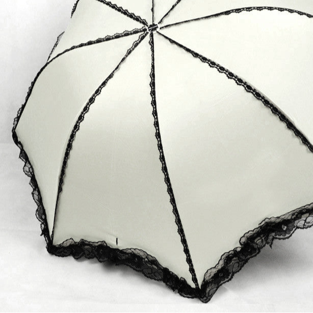 Black Lace White Gothic Parasol Womens sun umbrella