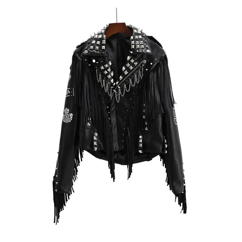 Black Leather Punk Goth Jacket