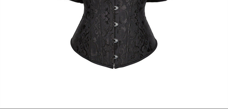 Black Off-Shoulder Corset with Ruffle sleeves