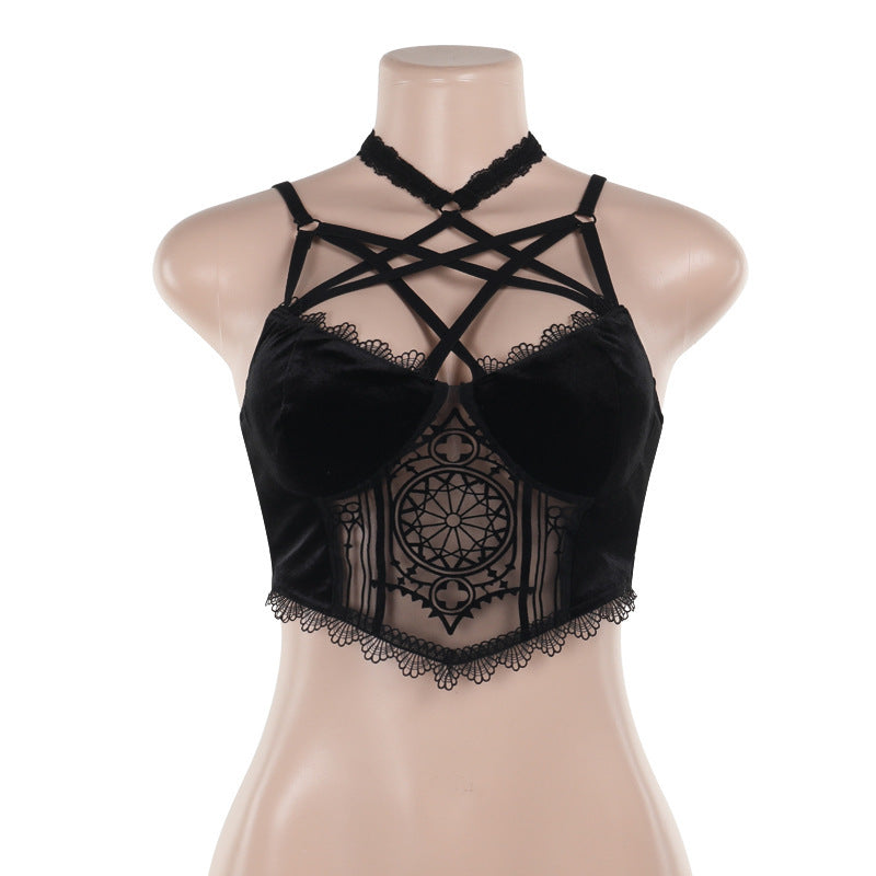 Black Pentagram bralette Crop Top