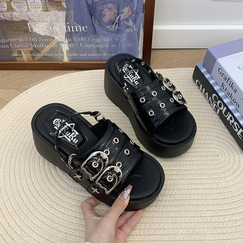 Black Platform Goth Birkenstock Sandals
