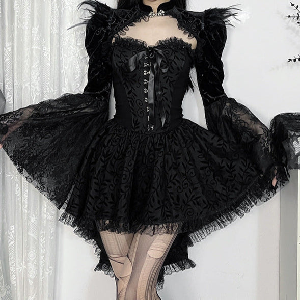 Puffy Black Prom Goth Dress