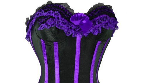 Purple black Corset with Bows