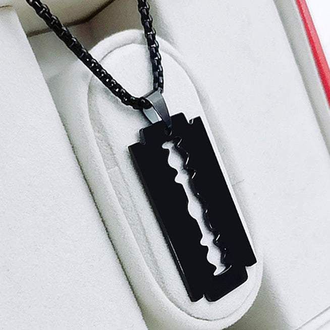 Black Razor Blade Necklace