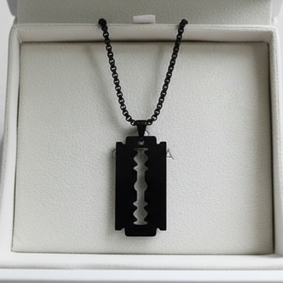 Black Razor Blade Necklace