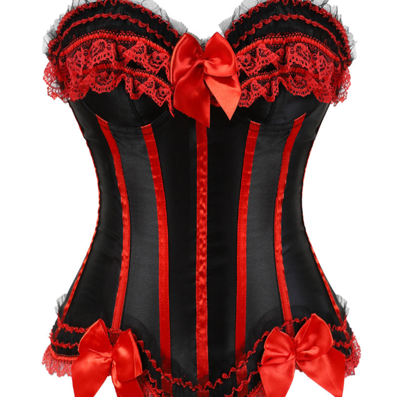 Black Red Corset with Bows