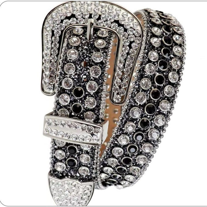 Black Rhinestone Belt