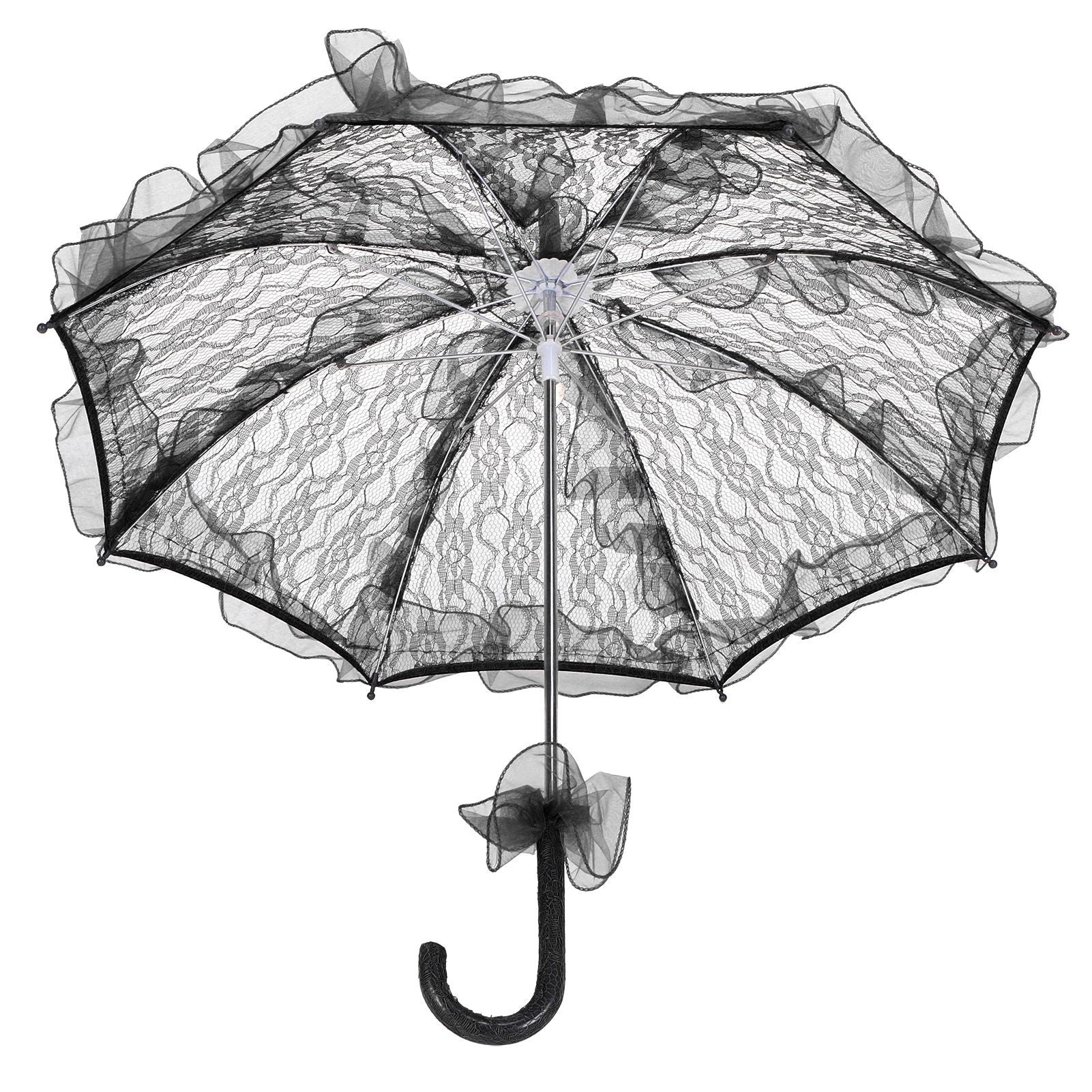 Black Ruffle Parasol Umbrella Decorative wedding