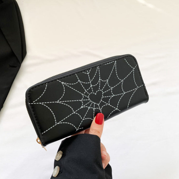 Black Spider Web Wallet Goth Womens