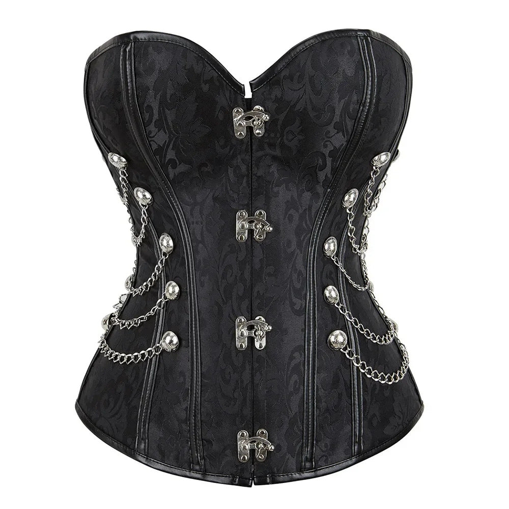 Black Steampunk Corset with Chains top
