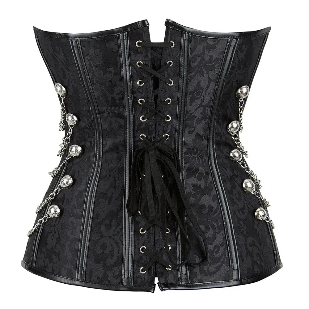 Black Steampunk Corset with Chains top