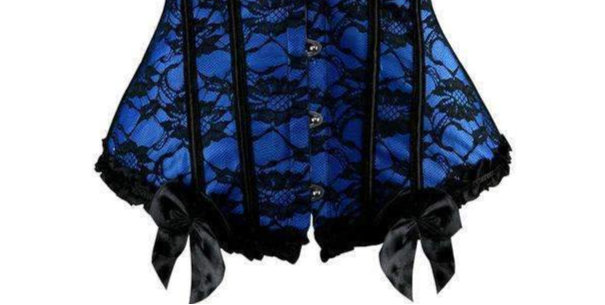 Blue Black Overbust Corset