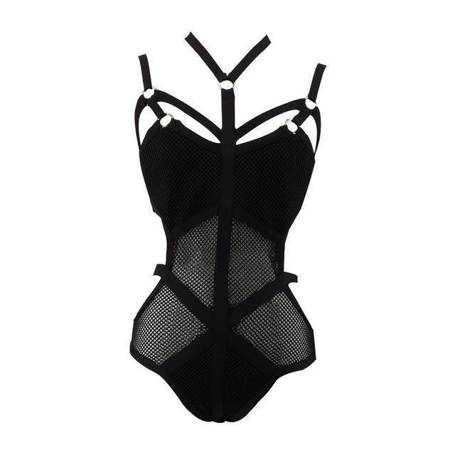Bondage Mesh Bathing Suit for Women