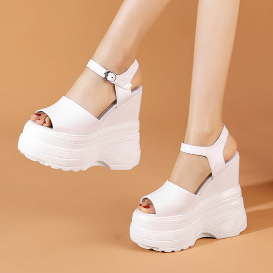 white Comfortable  Wedge Platform Sandals Sporty Casual