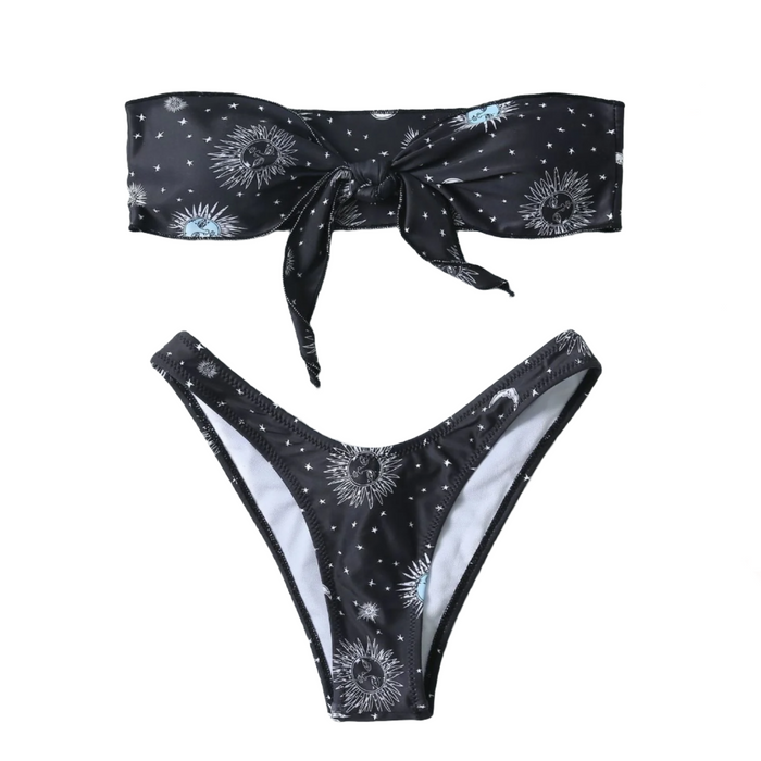 Goth Black And White Bikinis