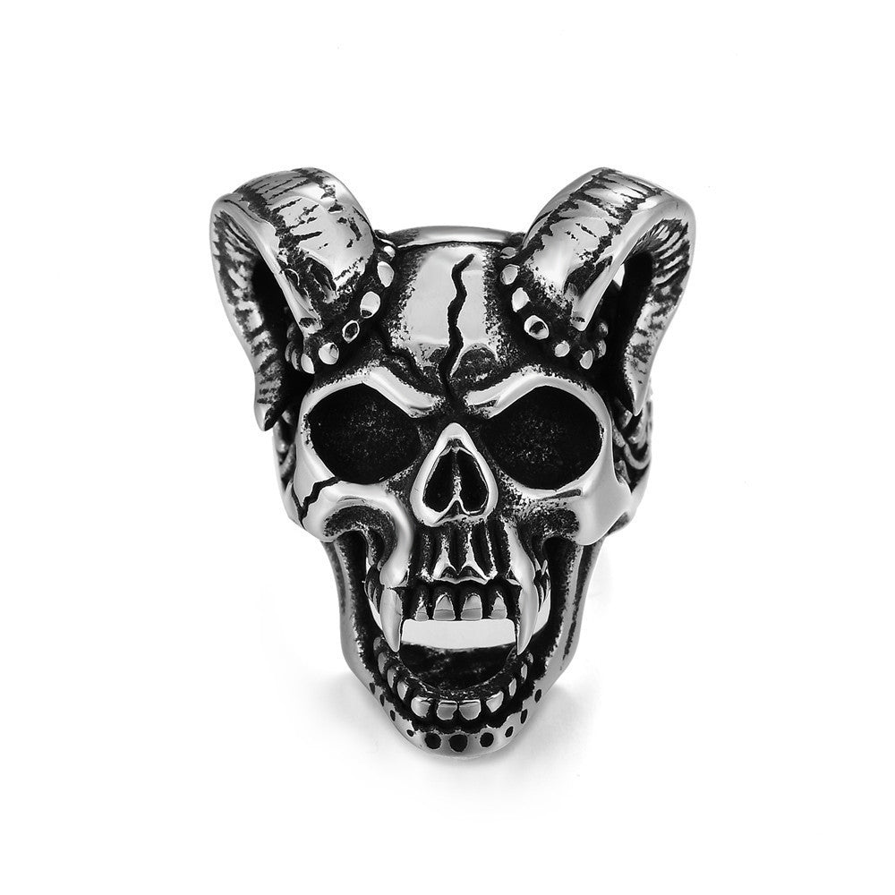 Demon Skull Ring Steel Gothic Unisex