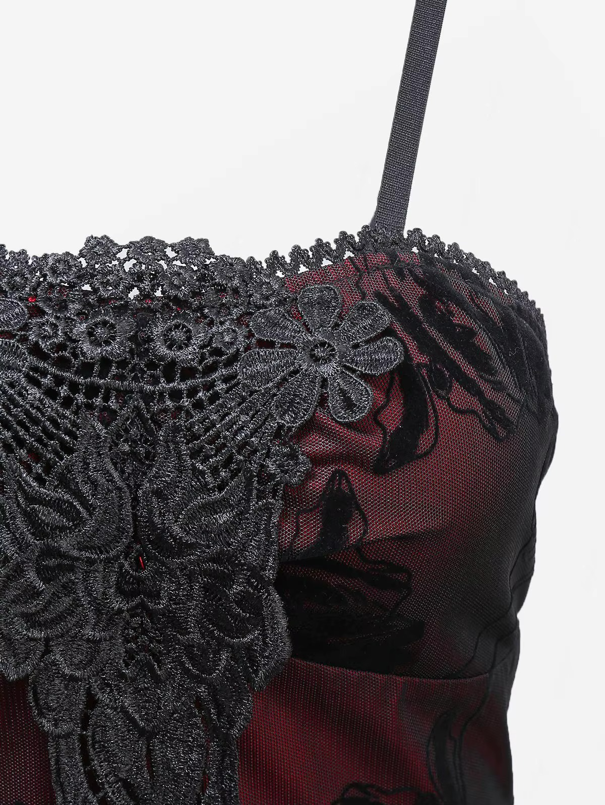 Embroidered Formal Goth Dress