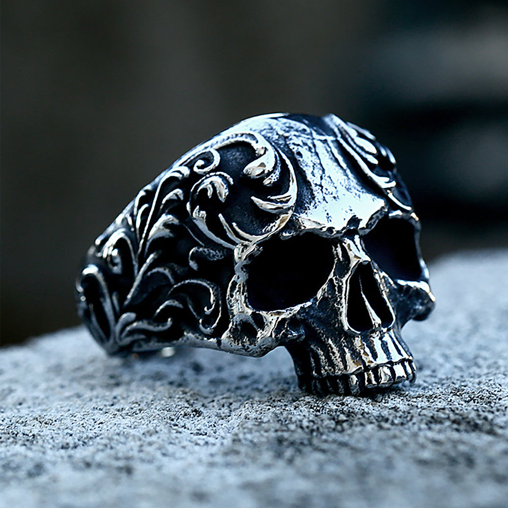 Floral Skull Ring