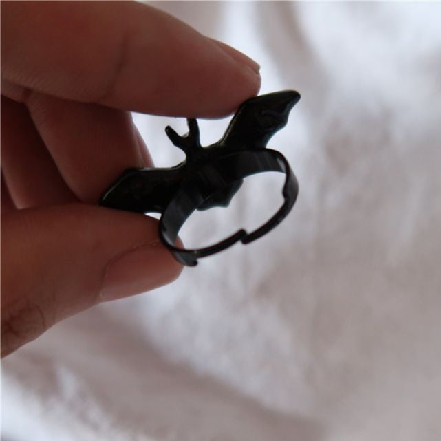 Goth Black Bat Ring women
