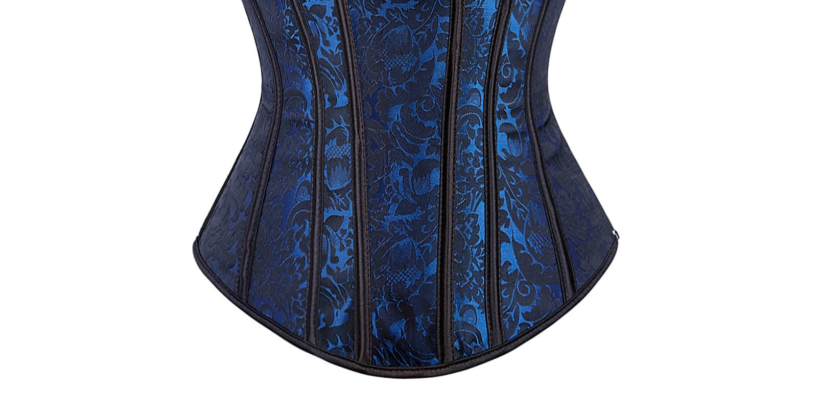 Goth Black Blue Corset with Strap Sleeves
